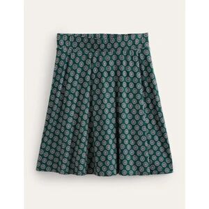 Boden Womens Mini wrap Skirt UK 14 US 10 Green Floral Jersey Pull On R0281 NWT